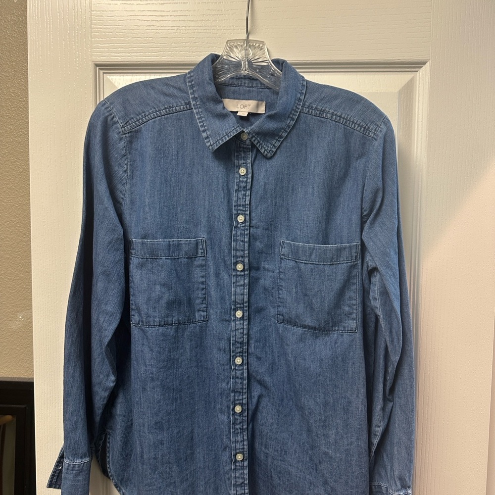 LOFT Classic Blue Denim Shirt
